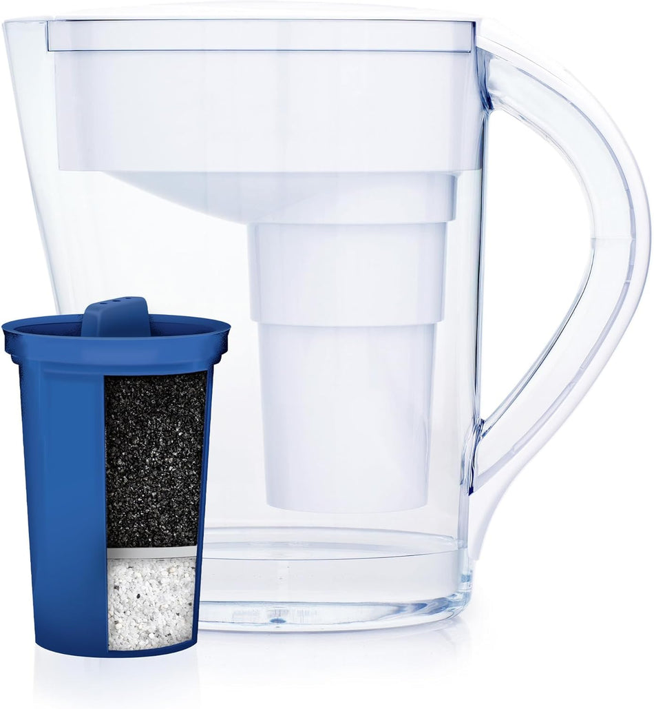 Purecartly Water Filtration Pitcher, 9-Cup, Removes Chlorine and Lead